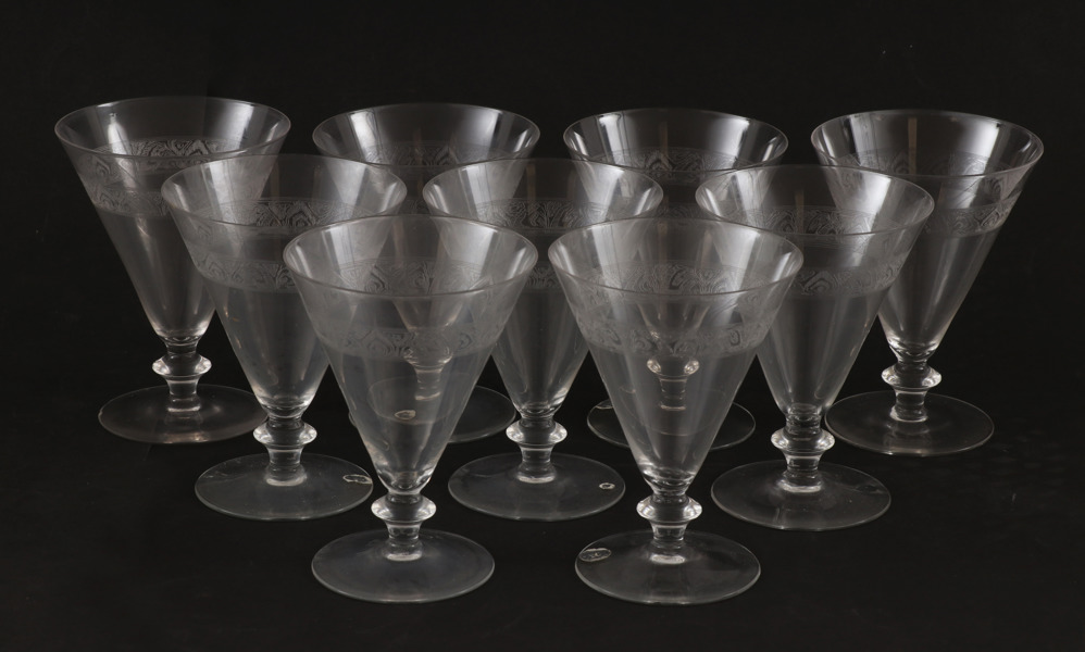 Vinglas 9st, Kosta, 1900-talets första hälft