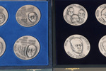 Medaljserie 12 delar, finsilver, "Nobel Laureates", 1971/75