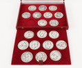 Medaljserie 19 delar, sterlingsilver, Sporrong