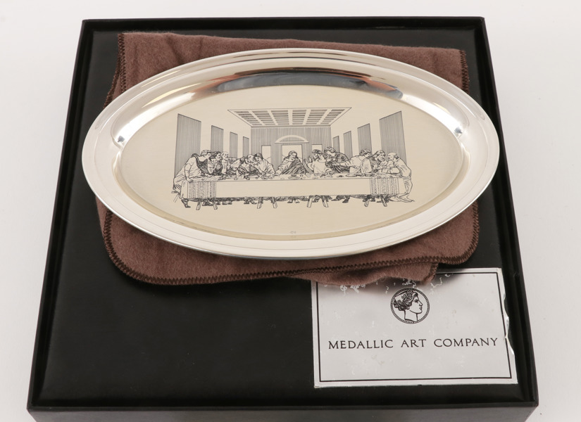 Fat i sterlingsilver, "Nattvarden", Medallic Art Co., 1974