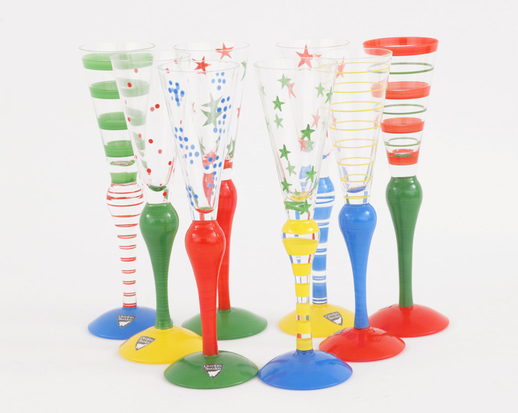 Snapsglas 8st, "Clown", Ann Nilsson för Orrefors