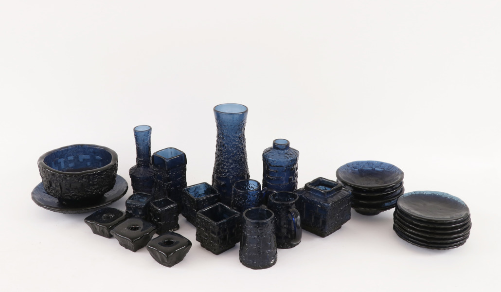 Glas 28 delar, Göte Augustsson för Ruda Glasbruk