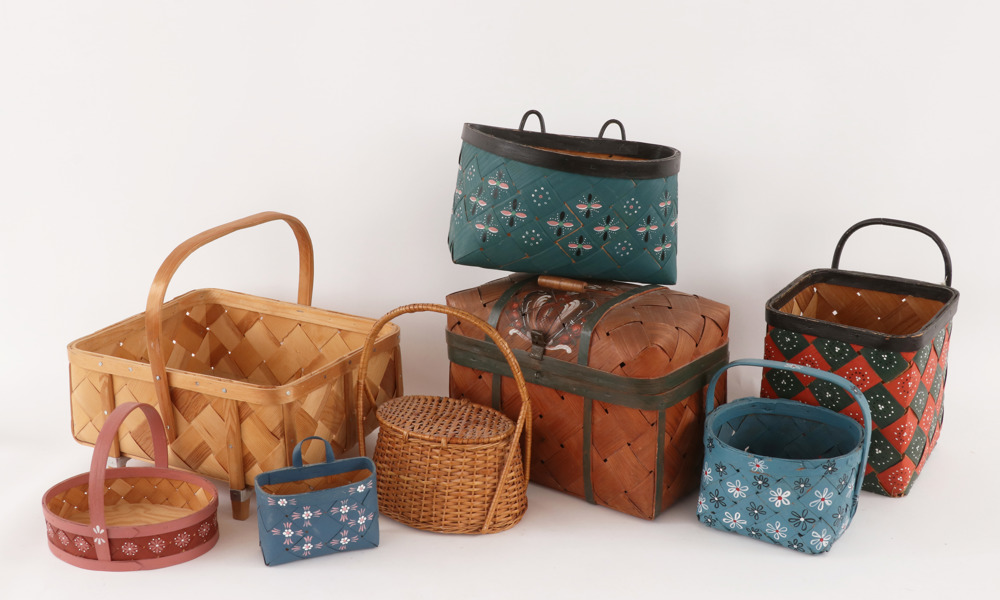 Flätade korgar 8 delar, 1900-tal