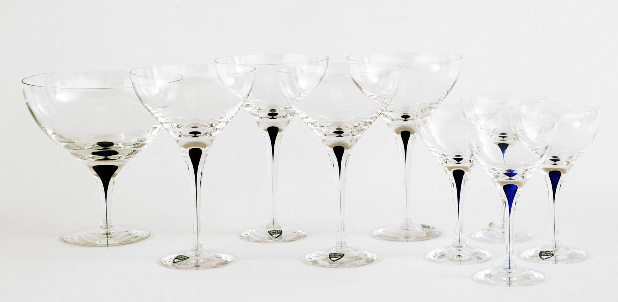 Servisdelar 9st, "Intermezzo", Erika Lagerbielke för Orrefors