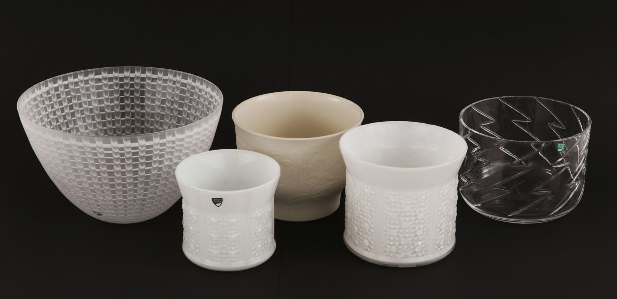 Parti 5 delar, mestadels Orrefors