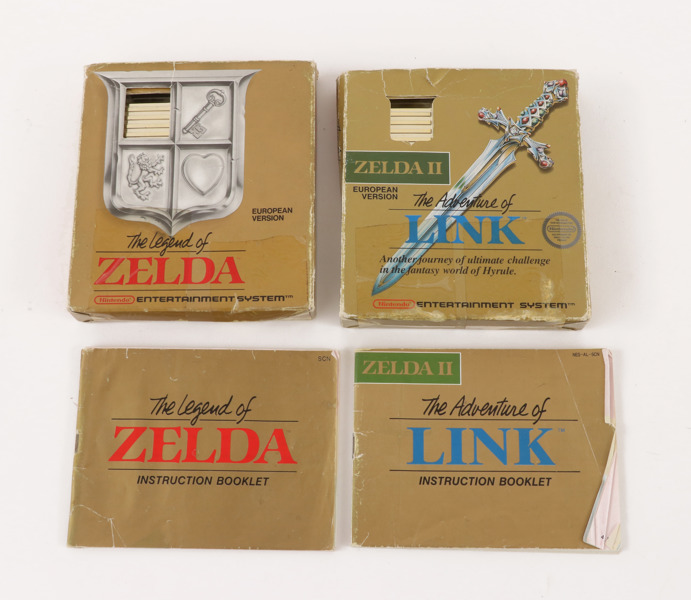 Spel 2st, Nintendo, "The legend of Zelda" samt "The adventure of Link"