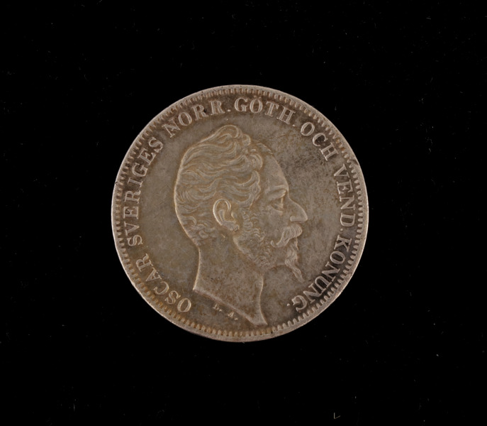 Silvermynt, Sverige, Oscar I, 1 riksdaler specie, 1857