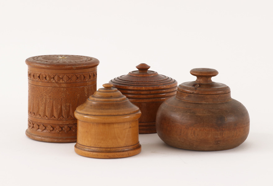 Burkar med lock 4st, 1800-tal