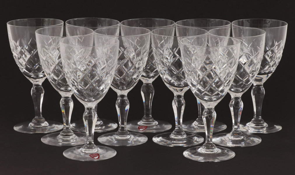 Vinglas 11st, "Karolina", Gunnar Cyrén för Orrefors