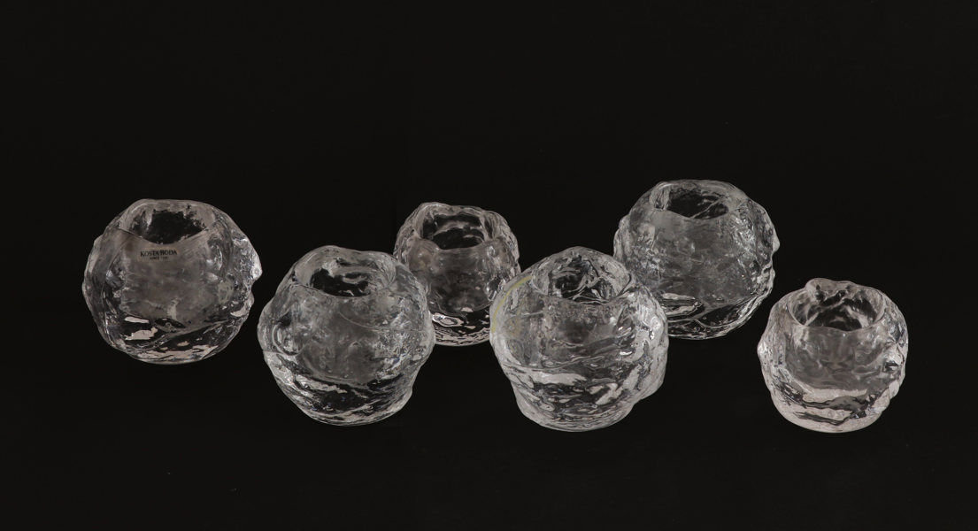 Ljuslyktor 6st, "Snowball", Ann Wärff för Kosta
