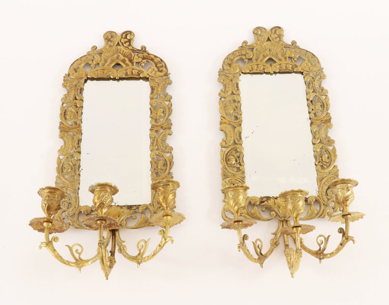 Spegellampetter ett par, nyrokoko, 1800-talets slut