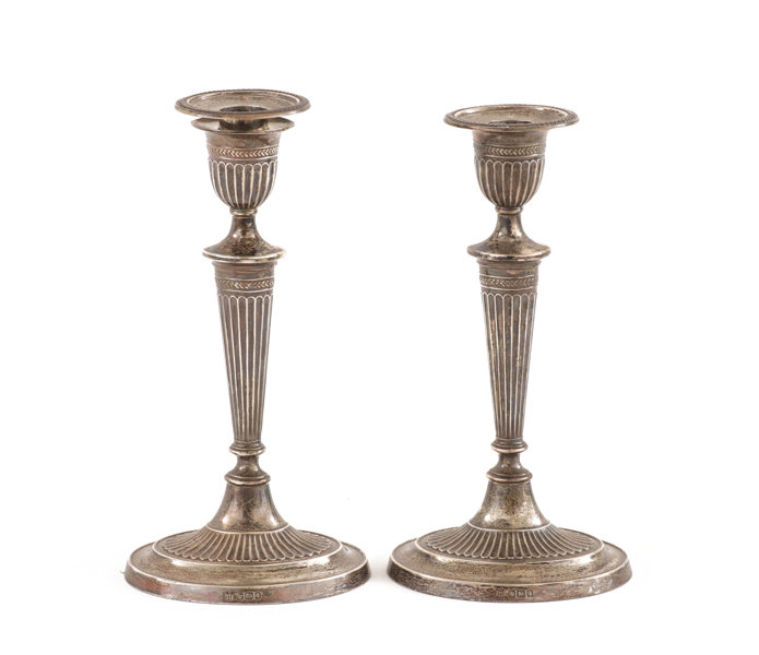 Ljusstakar ett par, sterlingsilver, England, 1908