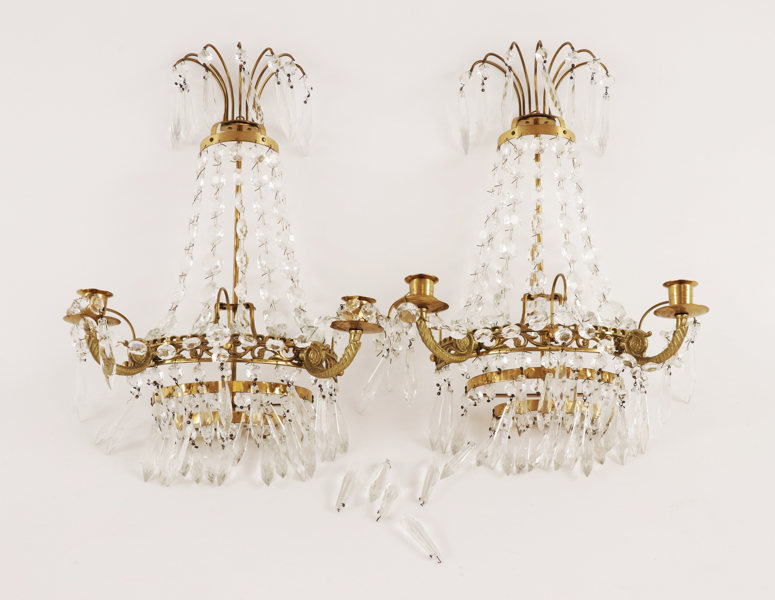 Väggappliquer ett par, empirestil, 1900-tal