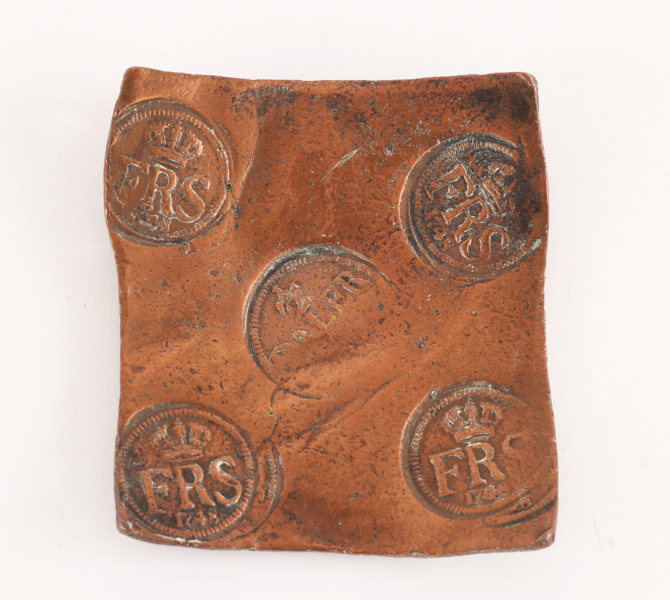 Plåtmynt, ½ daler silfmynt, Fredrik I, 1748