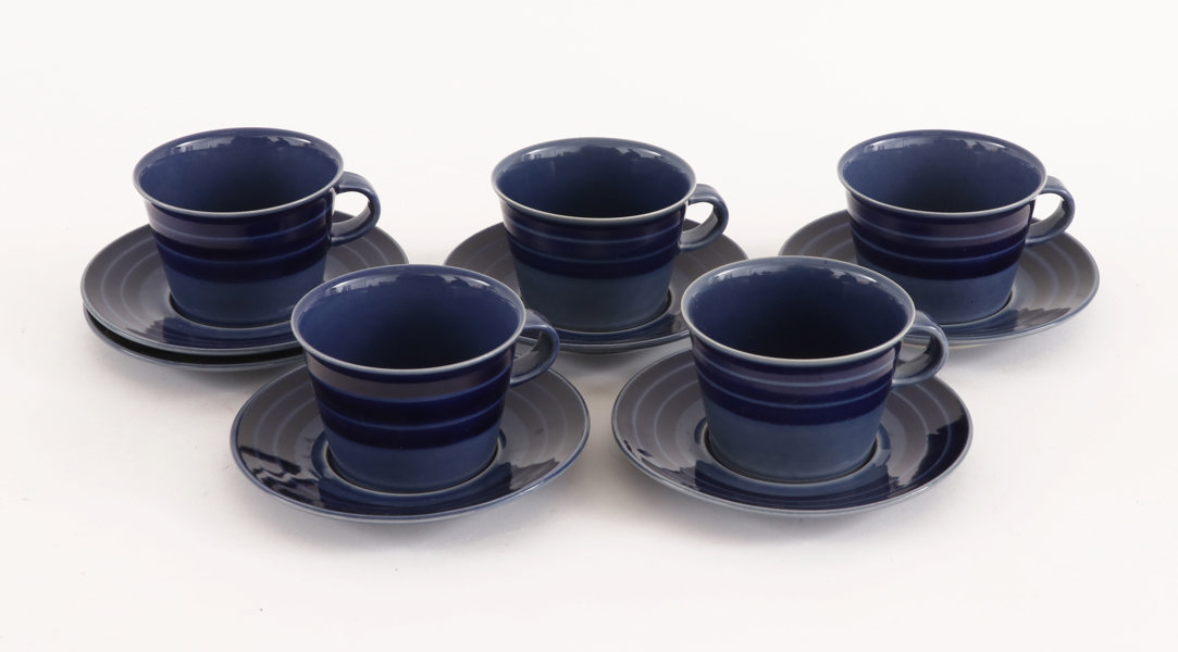 Tekoppar med fat 5st, Jackie Lynn för Höganäs