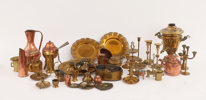 Parti koppar- och mässingsföremål