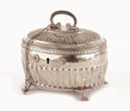 Sockerskrin med lock, silver, empire, 1830