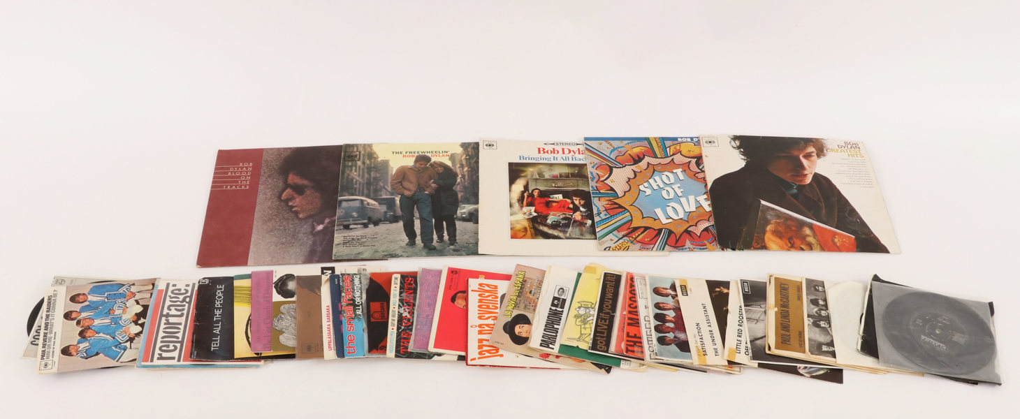 Parti LP-skivor och singlar