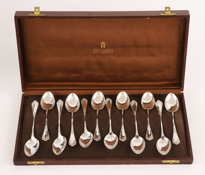 Moccaskedar 12st, silver, C.G.Hallberg, Stockholm