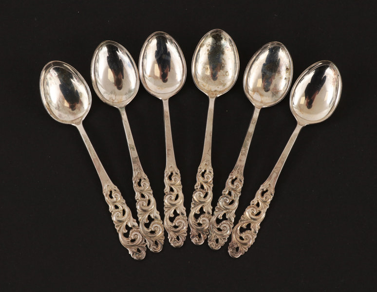 Kaffeskedar 6st, silver, Norge