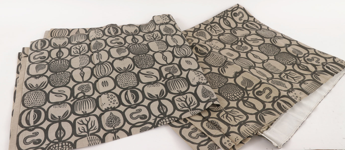 Gardiner ett par, "Fruktlåda", Stig Lindberg