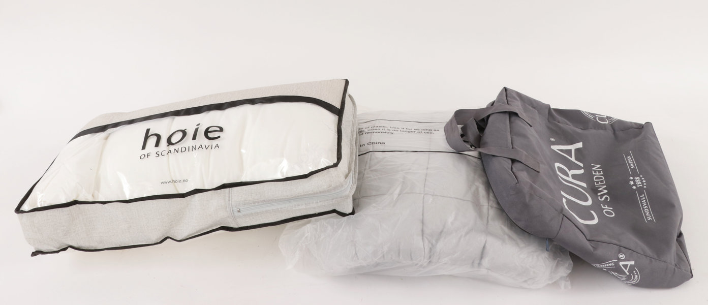 Tyngdtäcke, Cura of Sweden samt kudde, Høie