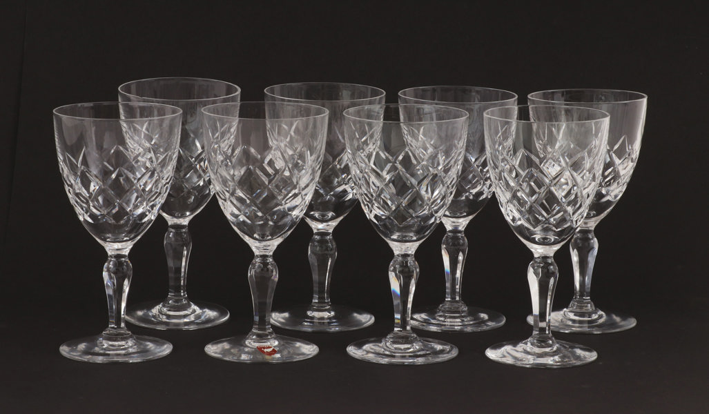 Vinglas 8st, "Karolina", Gunnar Cyrén för Orrefors