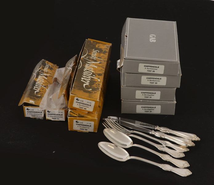Bestickservisdelar, ca.47st, "Chippendale", GAB, Stockholm