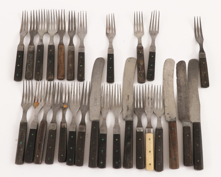 Bestick 28 delar, bl.a. Eskilstuna, 1800-tal