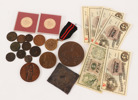 Parti mynt, medaljer och sedlar