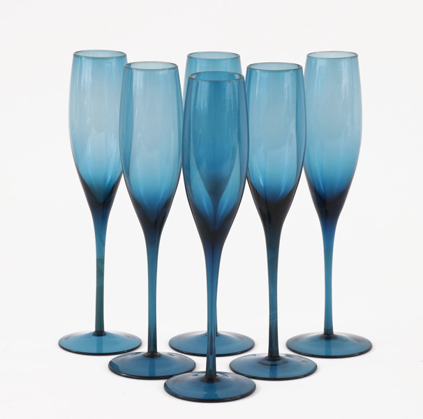 Champagneglas 6st, 1900-talets andra hälft