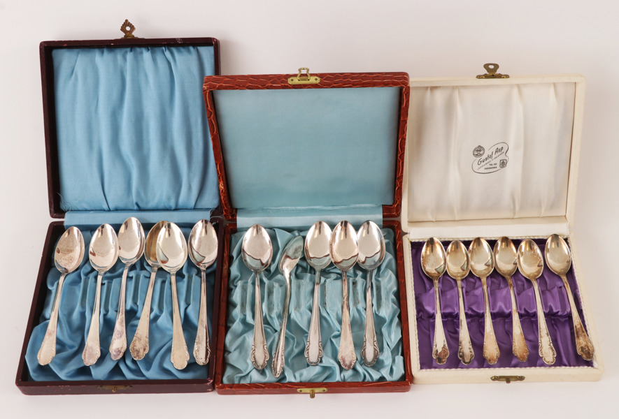 Kaffeskedar 11+6, silver, "Haga"