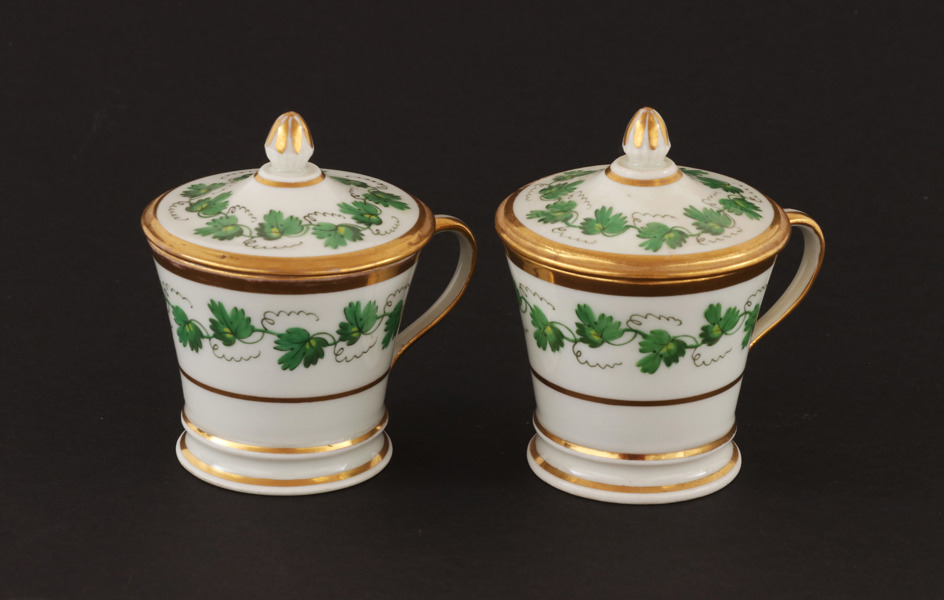 Krämkoppar ett par, empire, Wien, 1800-talets första hälft