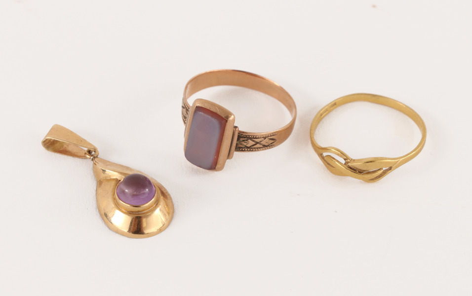 Smycken 3 delar, guld