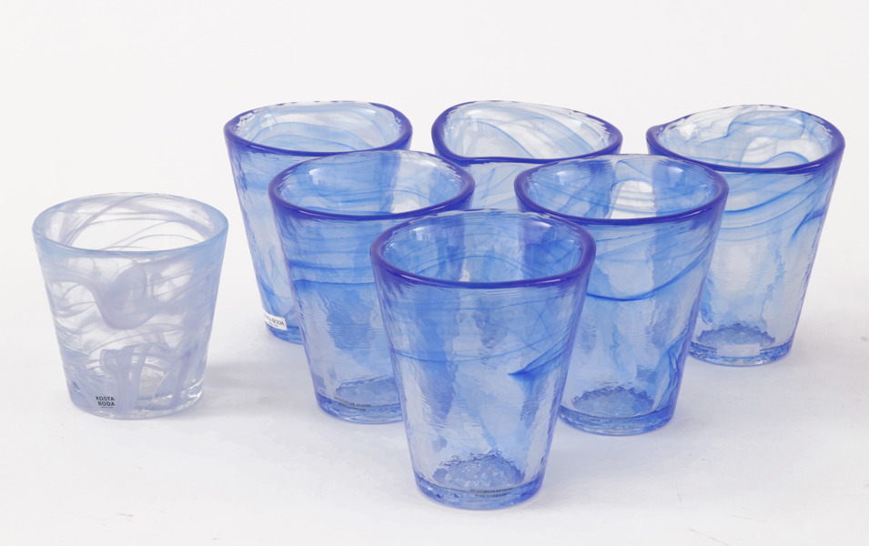 Glas 7 delar, "Mine", Ulrica Hydman Vallien för Kosta Boda