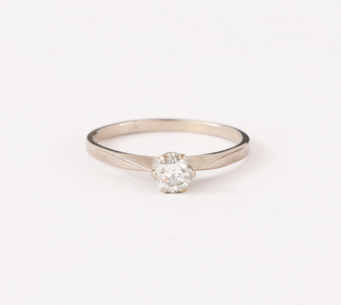 Enstensring i 18k vitguld