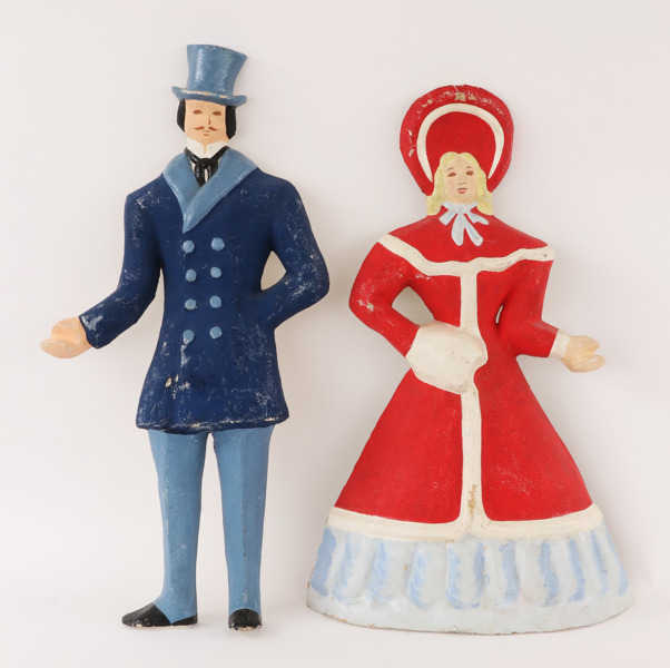 Skyltningsdekorationer ett par, 1900-talets mitt/första hälft