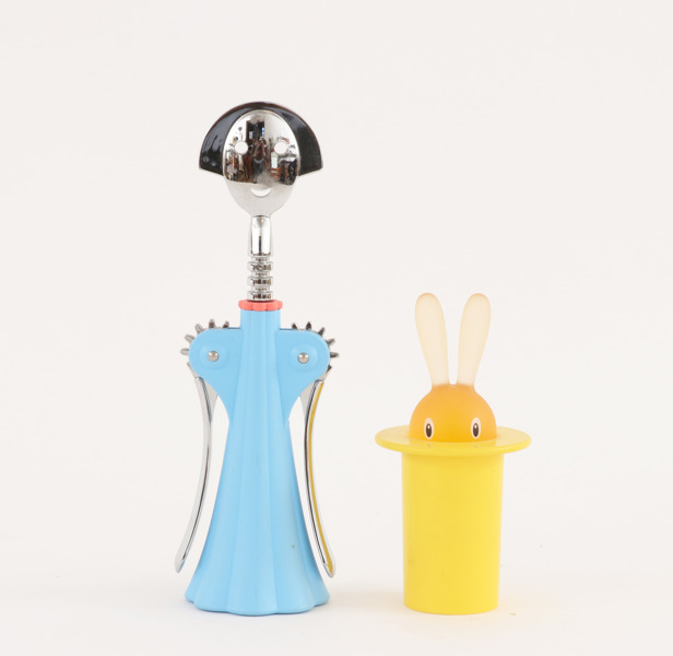Tandpetarställ och korkskruv, Alessi, Italien