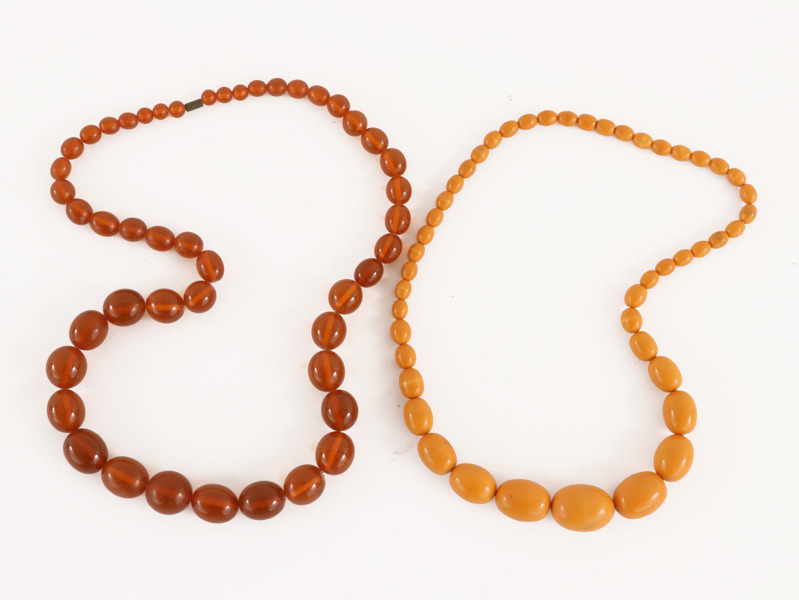 Halsband 2st, bärnstensimitation