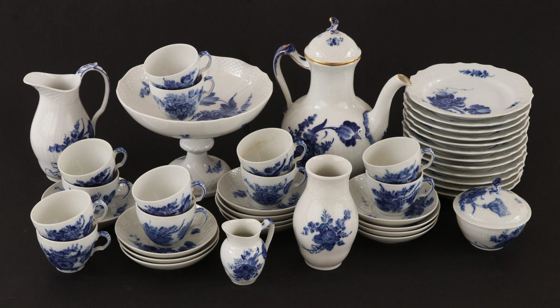 Kaffeservis, "Blå blomster", Royal Copenhagen