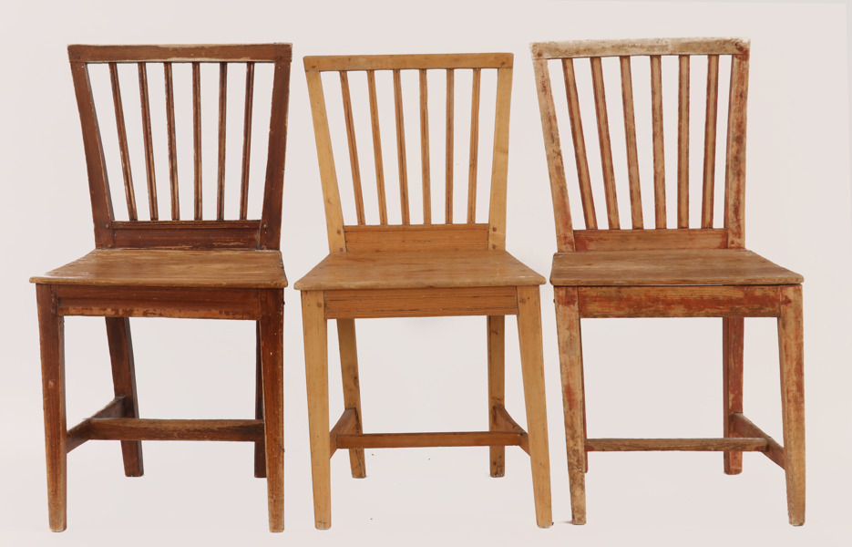 Stolar 3st, allmoge, Leksandsmodell, 1800-tal