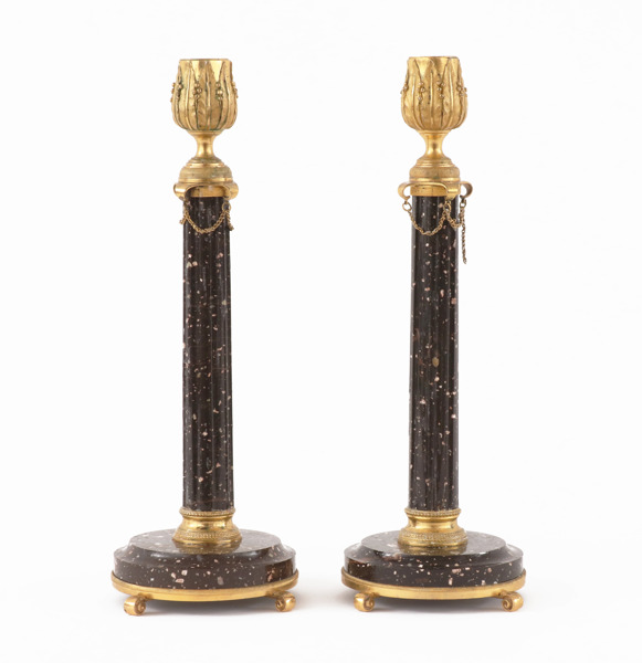 Ljusstakar ett par, gustavianska Stockholmsarbeten, 1700-talets slut