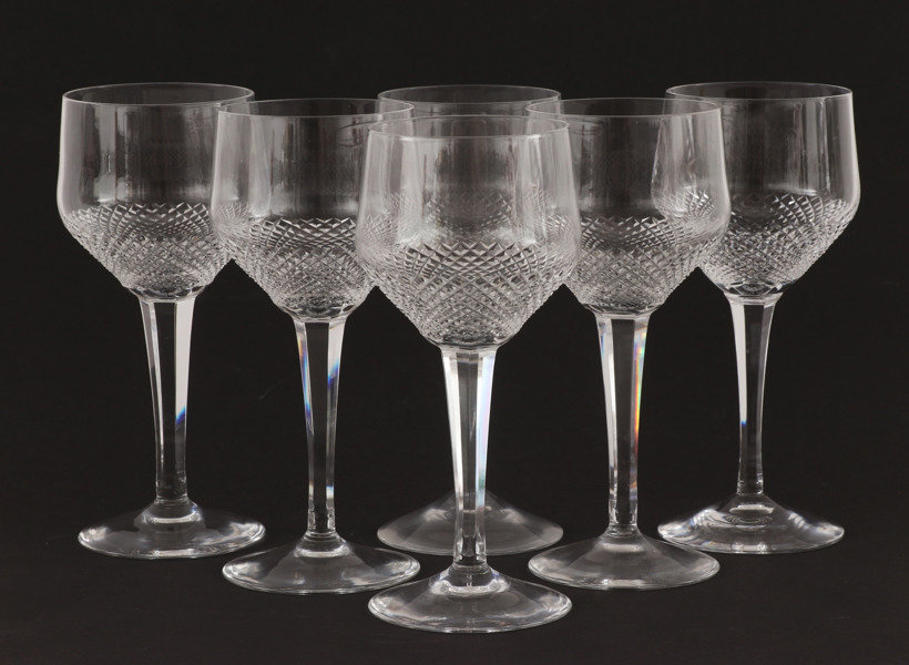 Rödvinsglas 6st, "Mazurka", Fritz Kallenberg för Kosta