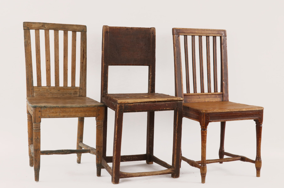 Stolar 3st, allmoge, 1800-tal