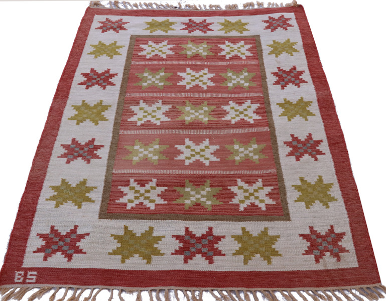 Röllakanmatta, monogramsignerad BS, 1900-talets andra hälft