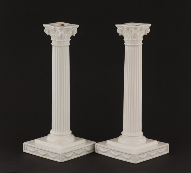 Ljusstakar ett par, Gustavsberg, daterade 1899/1905