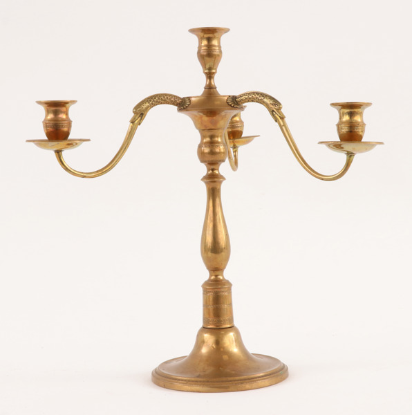 Kandelaber, empirestil, daterad 1866