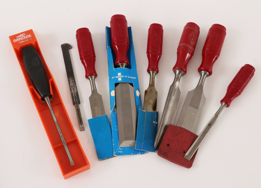 Stämjärn 8 delar, Bahco, Sandviks, m.m.