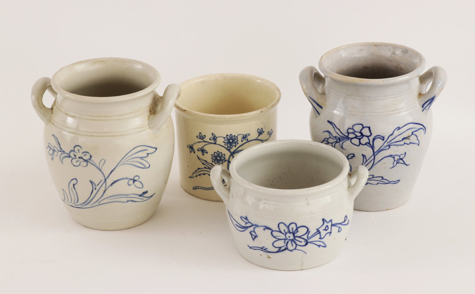 Syltkrukor 4st, Gustavsberg, Rörstrand, tidigt 1900-tal