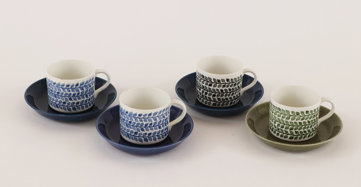 Kaffekoppar med fat 4st, "Mia", Rörstrand